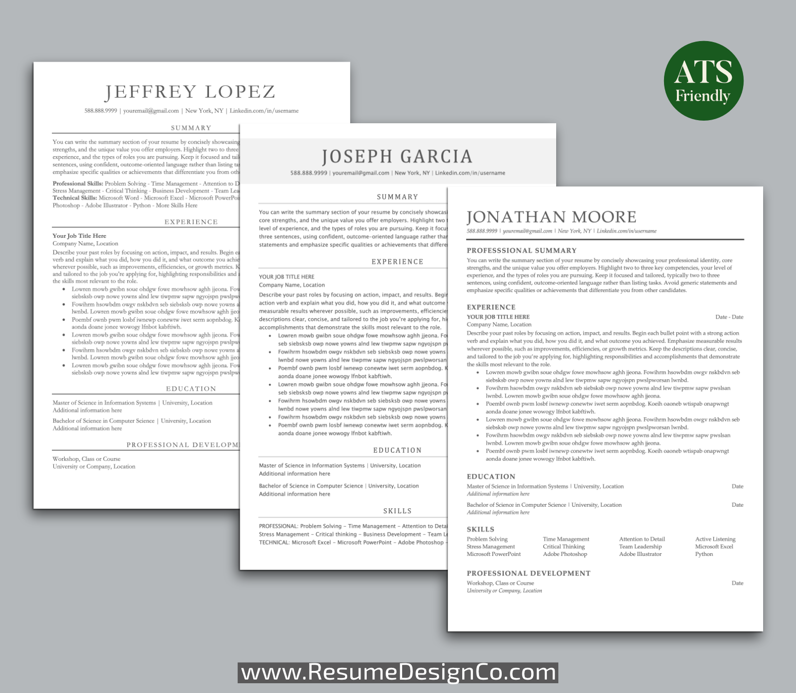 www.resumedesignco.com-ATS-Friendly Resume Templates Bundle for Microsoft Word-9